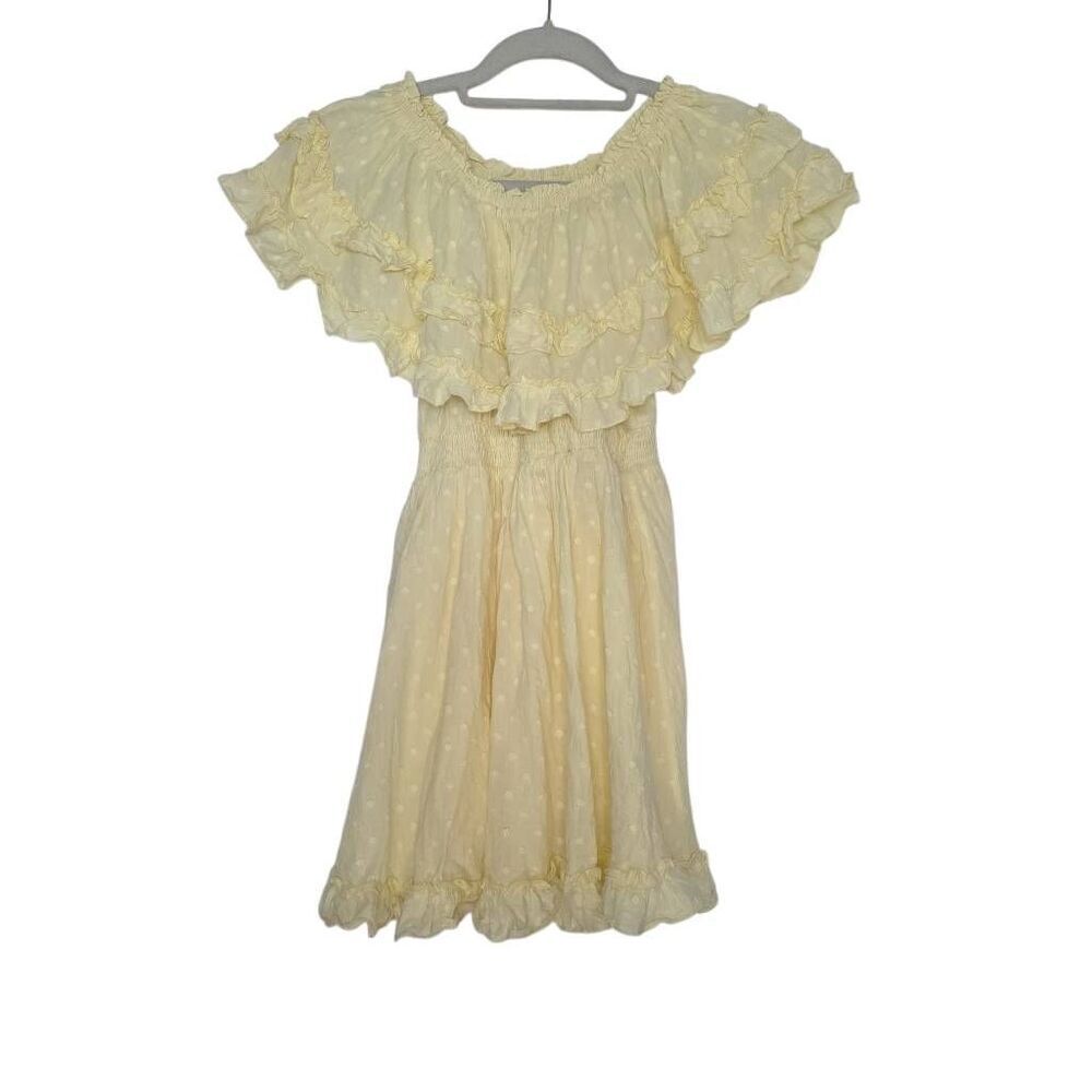 Shein Girl's Size 11/12 Yellow Dot Cotton Summer Dress